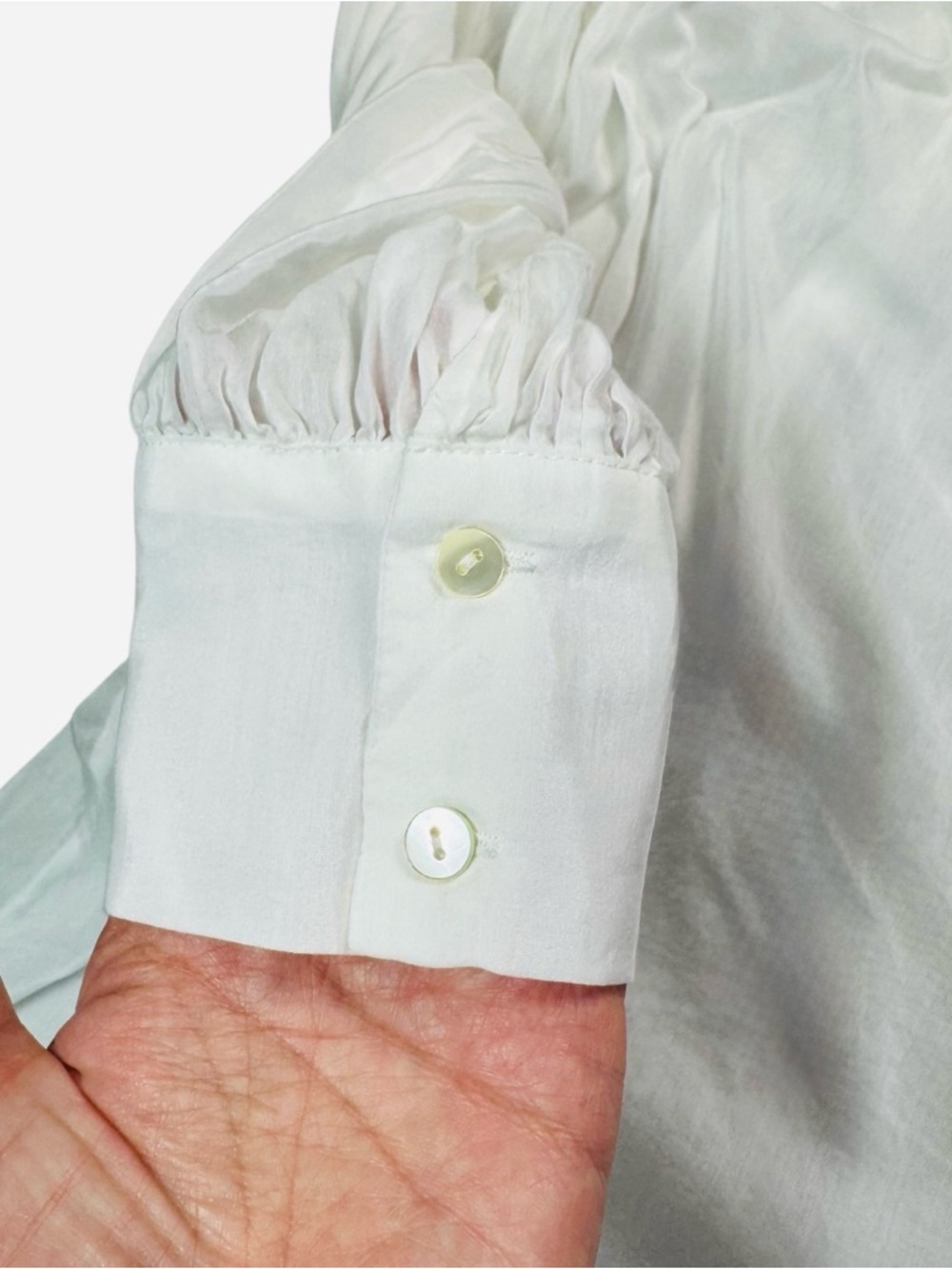 New Banana Republic West Oversized Cotton Silk Shirt In Transition White Size S - Picture 5 of 10